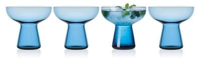 Mikasa Set of 4 Phoebe Margarita Cocktail Glass, 18 Oz, Blue