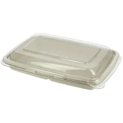 MONOUSO - Verpackungen Zuckerrohr mit Deckel 600ml 230x160x50mm (90 Stück)