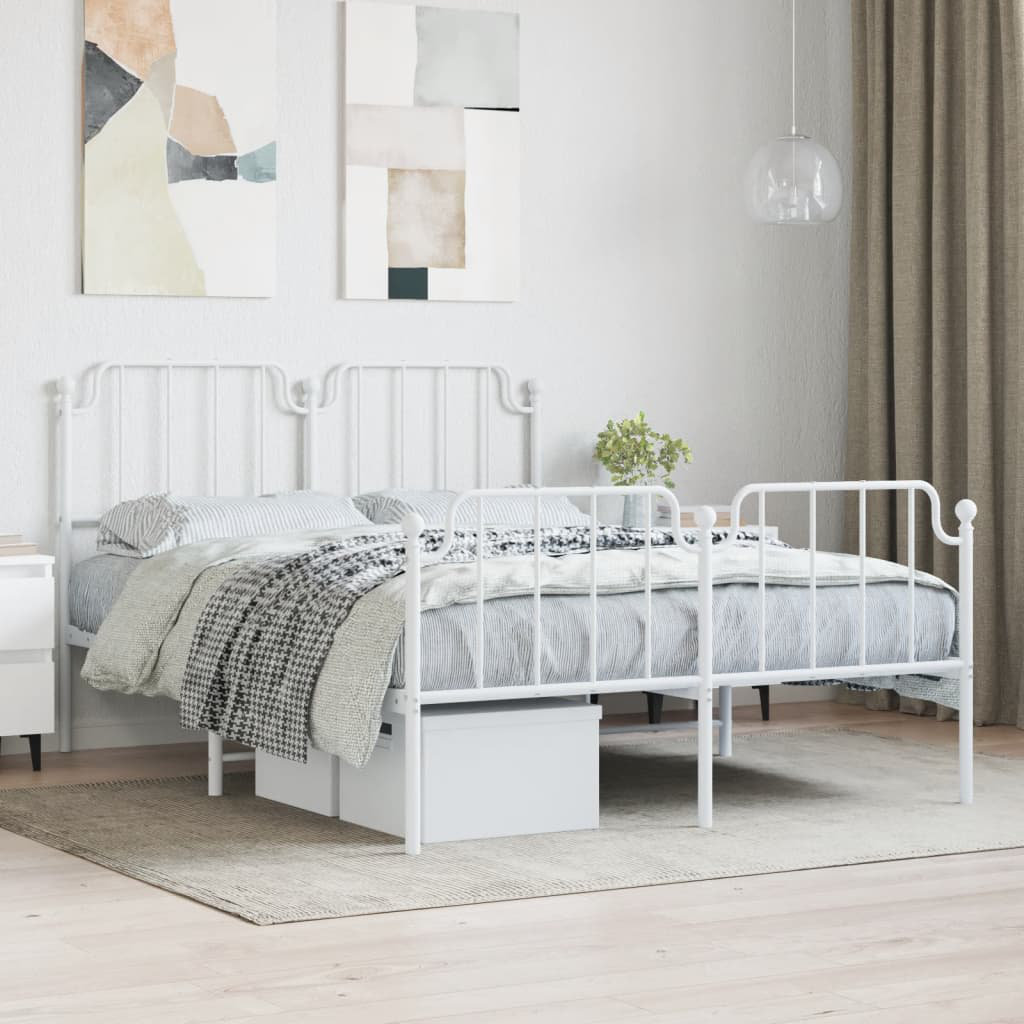 Marlow Home Co. Almeer DE Size - 100 X 200 Cm Metal Bed White Kingsize (5')