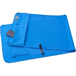 Fit-Flip Sporthandtuch, 48 x 130 cm, mit Tasche, Mikrofaser, blau