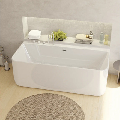 Jungborn Halbfreistehende Badewanne THREE Back to Wall 175 x 80 cm weiß