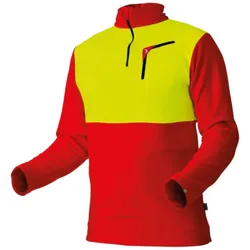 Langarmshirt "HUSKY" - XXL - rot/neongelb