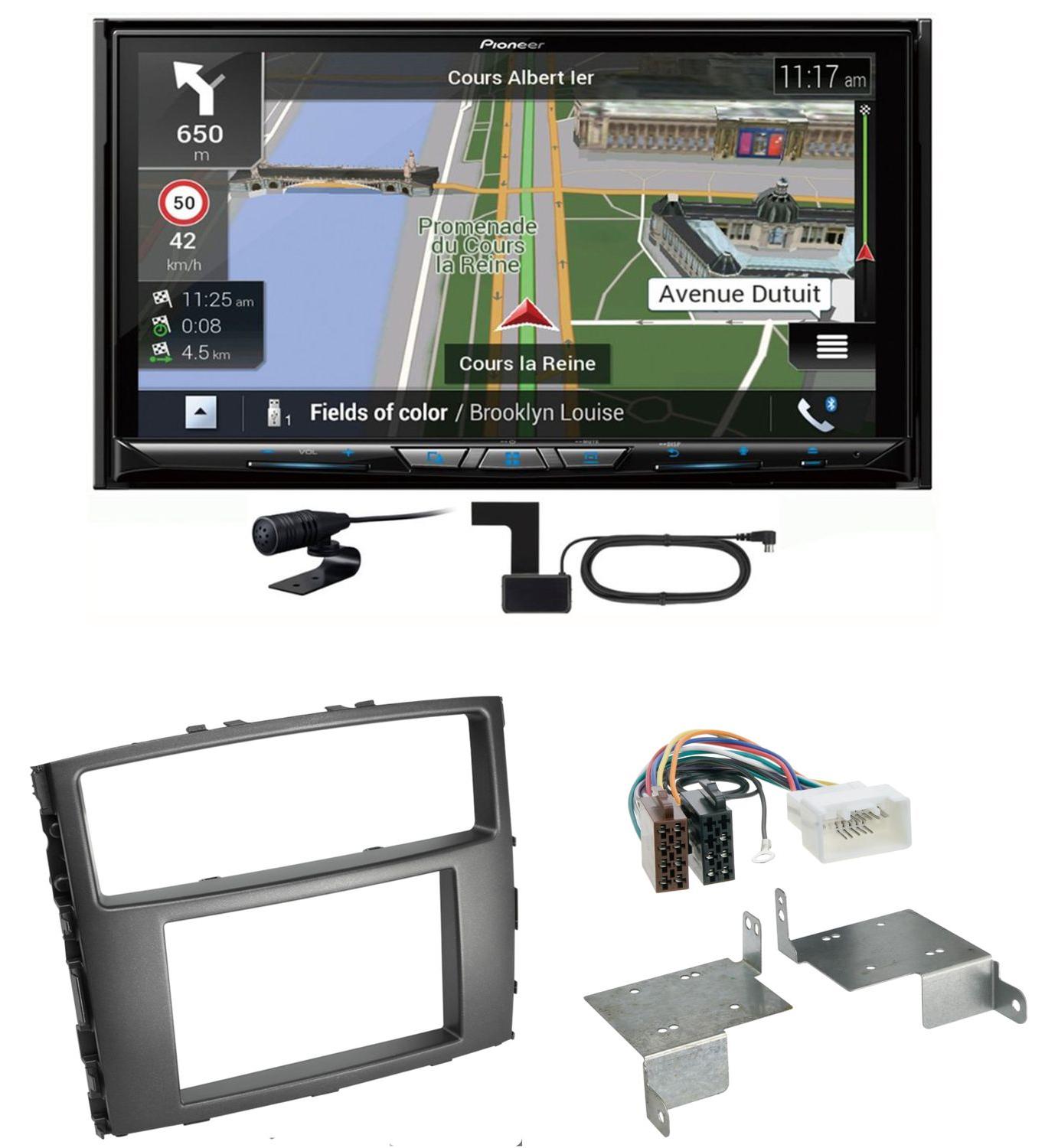 Pioneer AVIC-Z930DAB USB Navigation MP3 Einbauset für Mitsubishi Pajero bis 2014