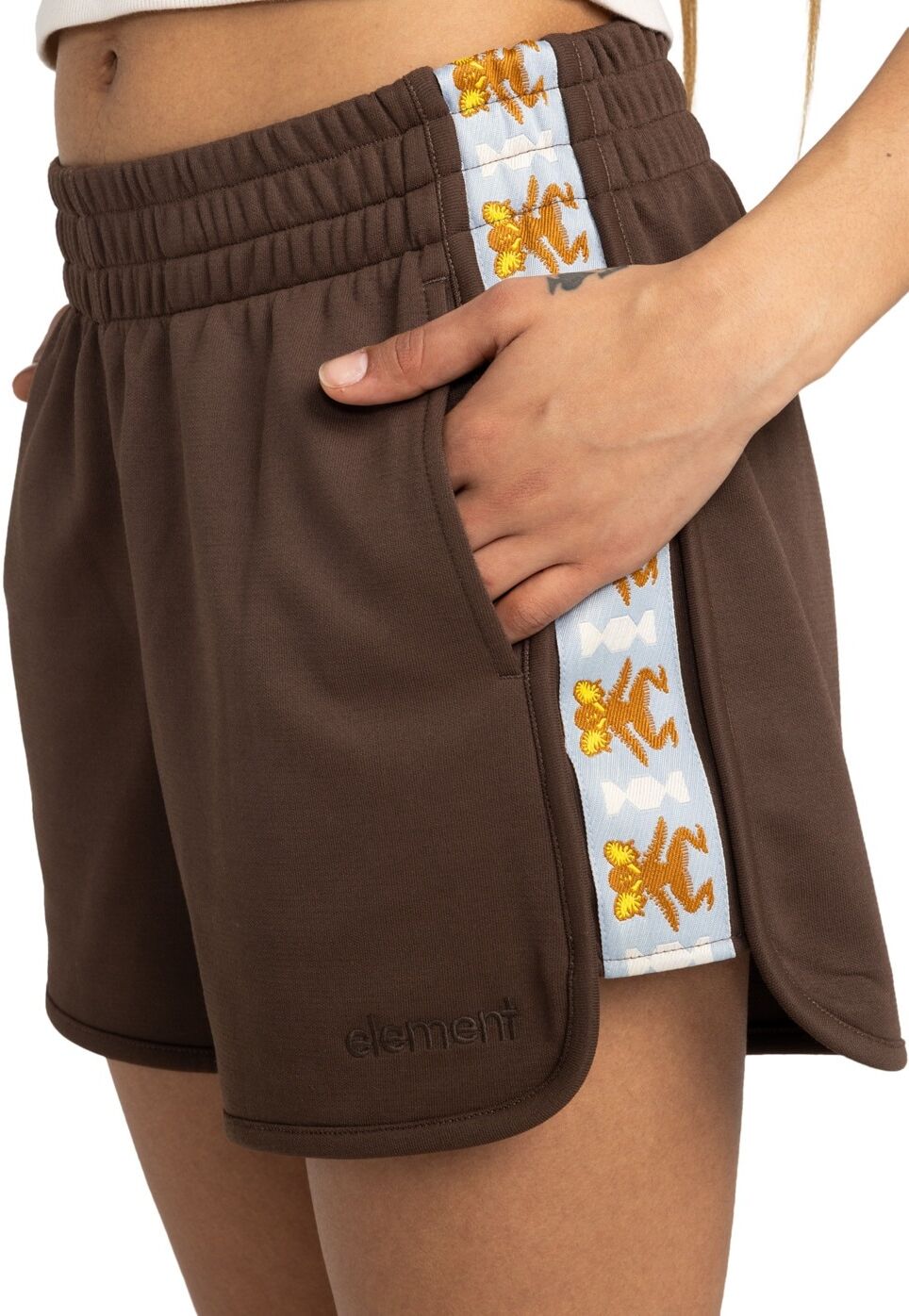 Shorts ELEMENT "Sunday 13.5", Damen, Gr. XS, Normalgrössen, braun (bracken), Obermaterial:[Hauptmaterial] 59% recycelt Polyester, 41% Baumwolle., Hosen Shorts bracken XS, Normalgrössen