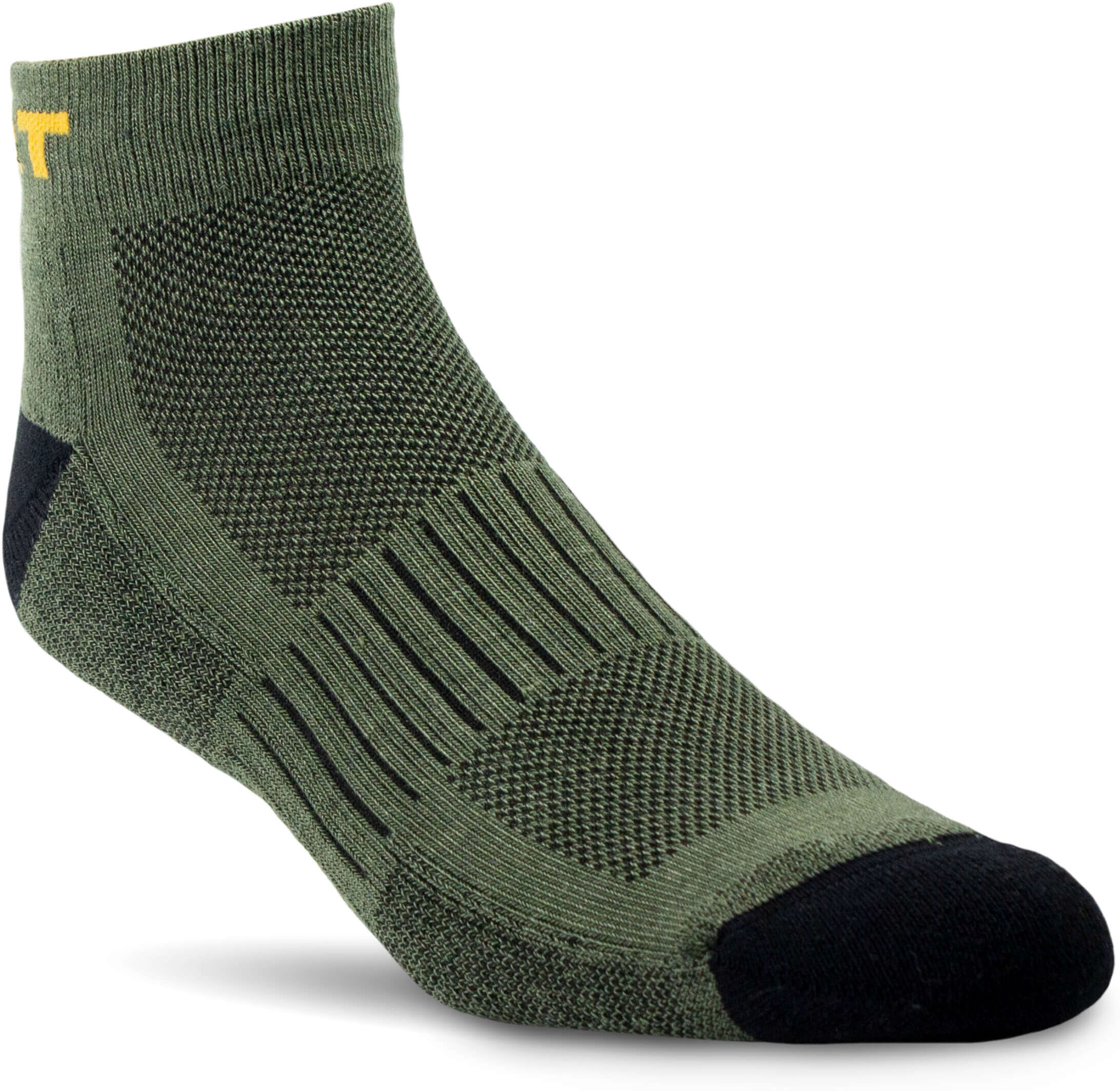 High Performance Quarter Crew Tek Work Socks 3 Pair Pack in Olive, Size: Large Regular by Ariat