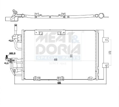 Meat & Doria Kondensator, Klimaanlage 991011 Für Opel