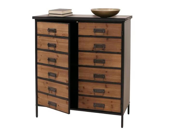 Mendler Apothekerkommode HWC-O79 Vintage Shabby-Look, Natur