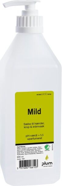 Plum Håndsæbe   Mild   Parfumefri   Pumpe   600 Ml
