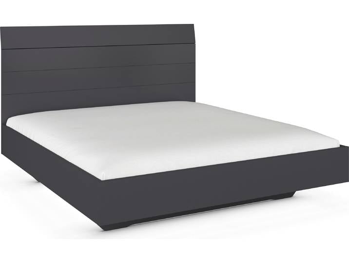 Futonbett GOODPRODUCT Bett Doppelbett Holzbett AGORDO , grau (graumetallic), B:185cm H:121cm L:209cm, Betten, Futonbett, mit hohem Kopfteil und schwebender Optik MADE IN GERMANY