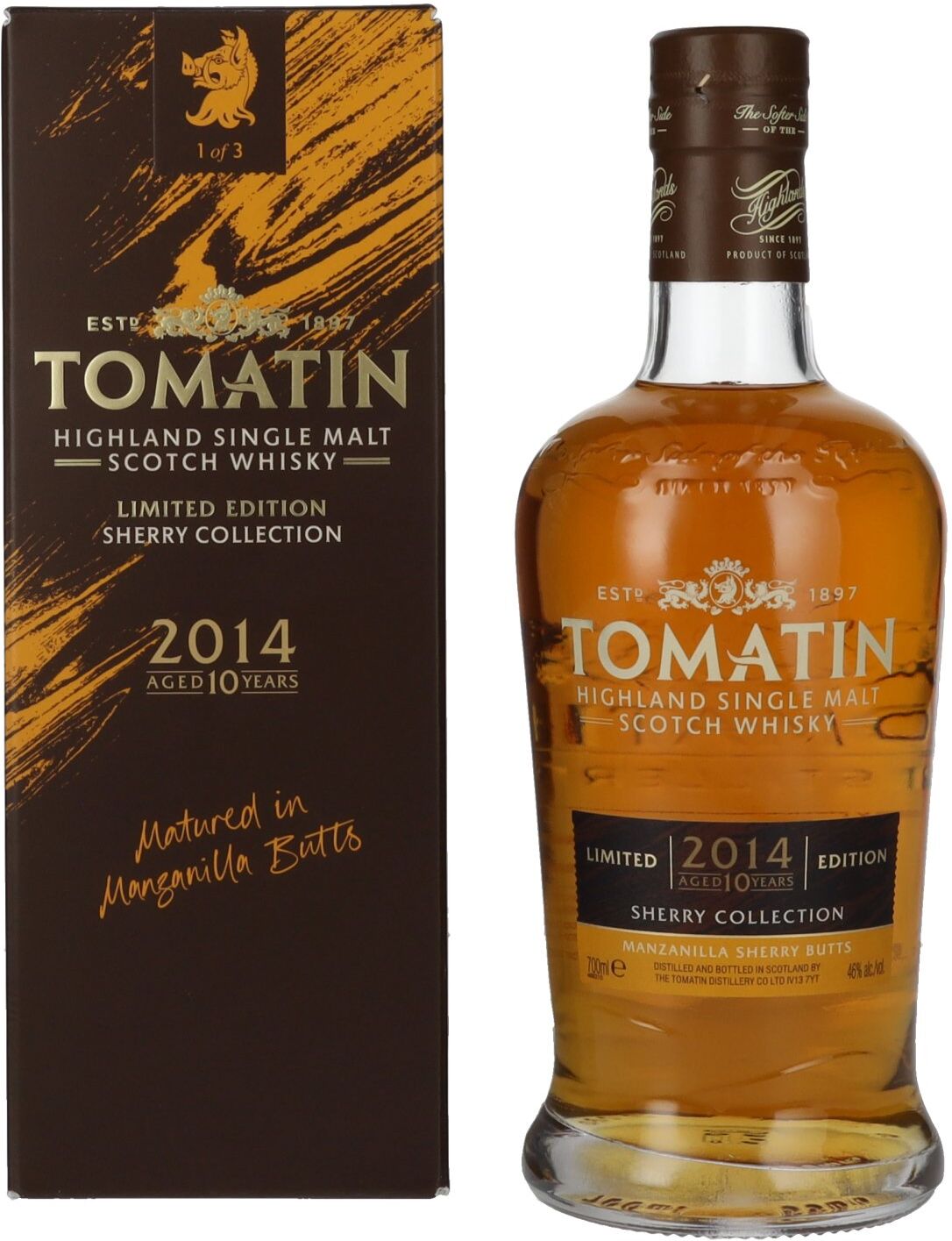 Tomatin Whisky Tomatin 10 Years Old SHERRY COLLECTION Manzanilla Sherry Butts Limited Edition 2014 46% Vol. 0,7l in Geschenkbox