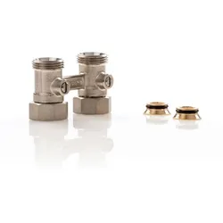 Simplex Hahnblock D2/50 Standard, Durchgangsform, für Heizkörper mit 3⁄4 Zoll AG