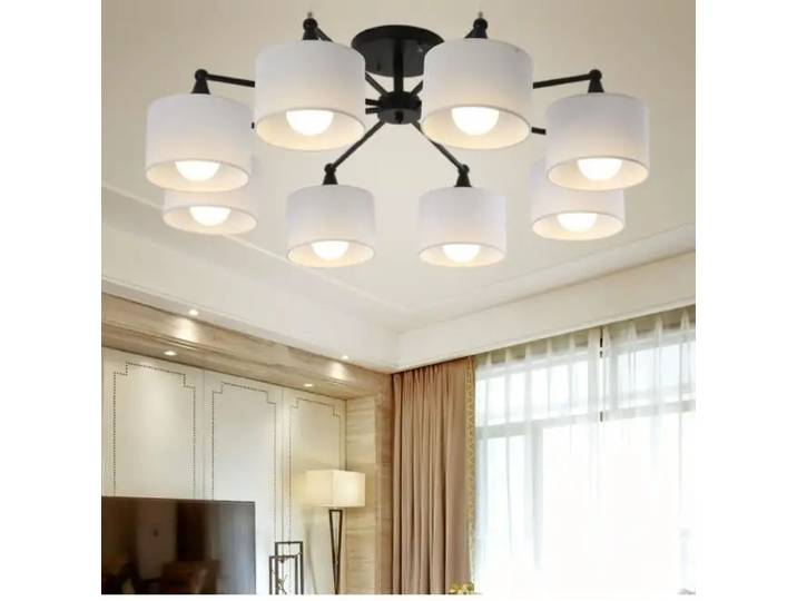 ER lustre LED plafond pour salon E27 lustre éclairage avec abat-jour salle à manger lustres moderne cuisine lampes lumières