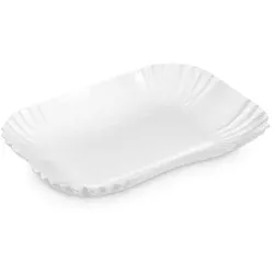 1000 Pappschalen Pommesschalen eckig FF 17,5 x 13 x 3 cm weiß mit Fettbarriere