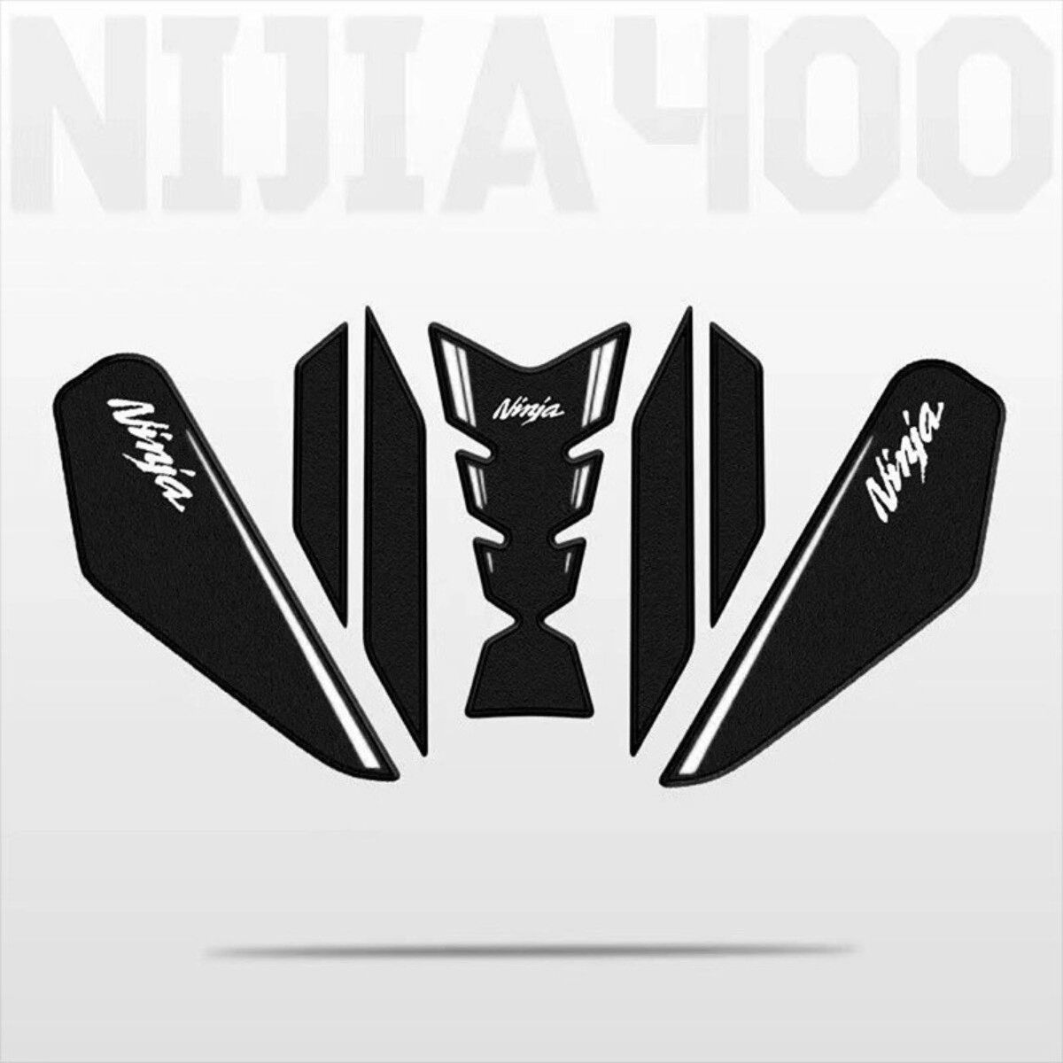 INF Protection de réservoir compatible avec Kawasaki Ninja 400 - Grip en caoutchouc antidérapant 3mm motif arêtes de poisson,