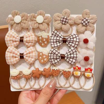 All Categories Goods Bow Headband For Little Girls, Cute Milk Coffee Colored Hair Rope For Girls, Rubber Band For Tying Hair 2