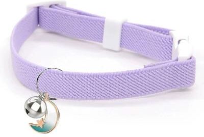 Uplift Essentials Elastic Safety Cat Collar Lightweight Stretch Comfort For Kittens & Adult Cats purple l