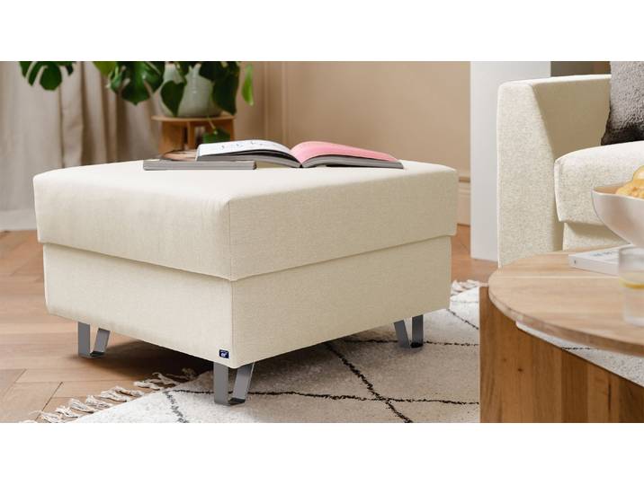 BRUNO Hocker 70x70 in Beige Gemütliche Ablage und praktische Aufbewahrung