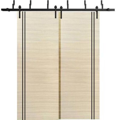 SARTODOORS Planum 0016 Natural Veneer Wood Barn Bypass Doors