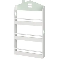 En.Casa, Kinderregal, Kinderregal Vipsali 106x60x12 cm Mintgrün/Weiss (60 x 12 x 106 cm)