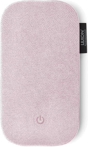 Lexon Powersound Powerbank met inductieladen en Bluetooth-luidspreker, 5000 mAh, roze/lichtroze, model LA128P