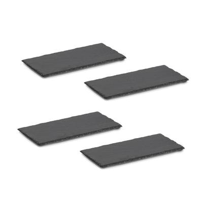 Servierplatte ZELLER PRESENT "Servierplatten, Schiefer, 4tlg.", anthrazit, B:30cm H:1cm L:15cm, Schiefer, Servierplatten, Servierplatte, ca. 30x15x0,7 cm