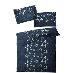 BettwarenShop, Bettwäsche, Sterne (Bettwäsche Set, 160x210 cm + 65x100 cm)