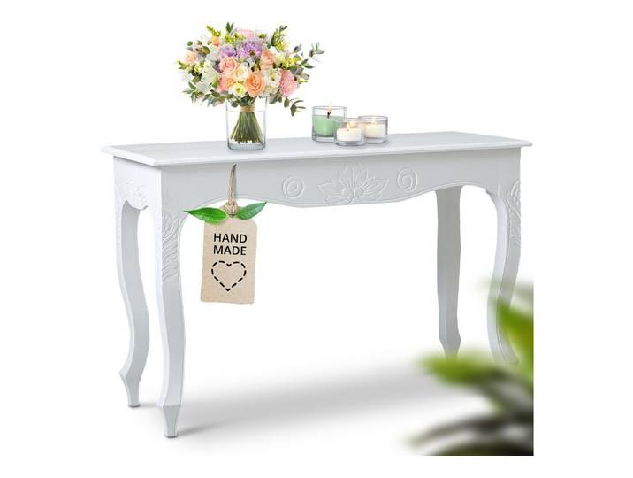 livasia Beistelltisch Bali Couchtisch mit Schnitzerei, Handarbeit, 84x34x50cm, handgefertigt