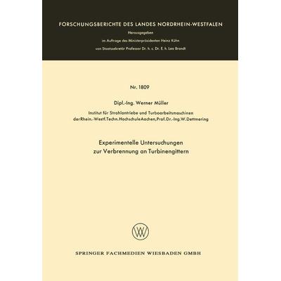 Experimentelle Untersuchungen zur Verbrennung an Turbinengittern, Taschenbuch von Werner Müller, VS Verlag für Sozialwissenschaften, 978-3-663-06304-9