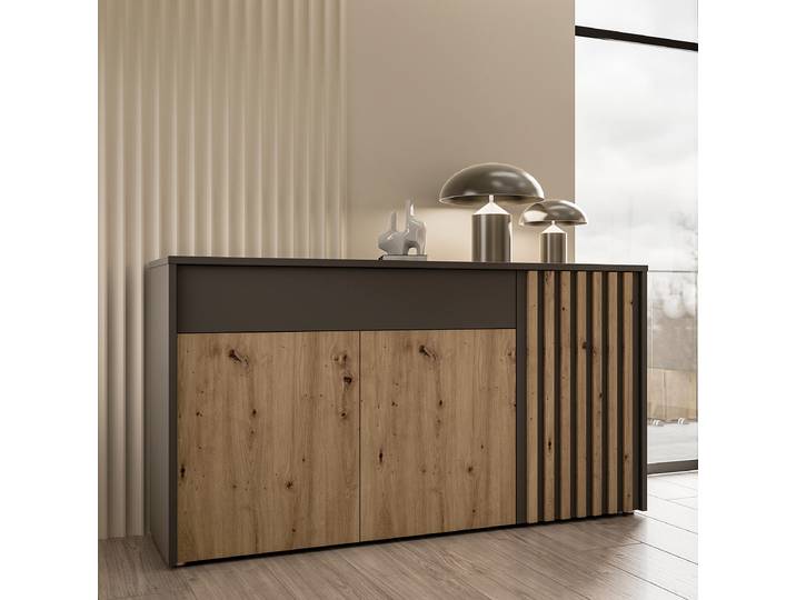 Sideboard 164 x 88 x 42cm Braun/Grau