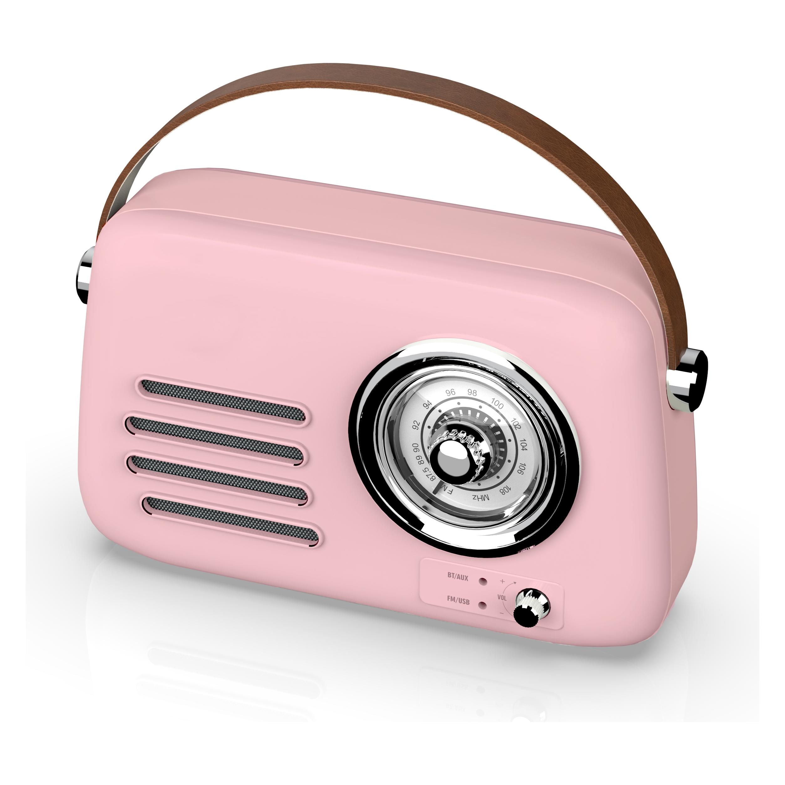 Savio RS-03 Tragbares Radio Rosa (FM, Bluetooth) (RS-03)