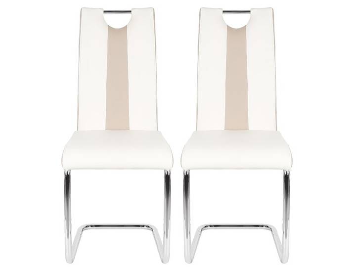 Lot De 2 Chaises De Salle À Manger Style Moderne Dossier Arqué - MIPAN - Beige Clair - 49*39 5*98 5 CM