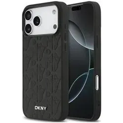 DKNY PU Leather Grid Pattern Magsafe Case for iPhone 17 Pro Max Black (Apple iPhone 17 Pro Max), Smartphone Hülle, Schwarz