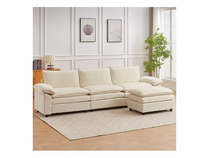 Jiexi Wohnlandschaft Modulares Sofa aus Chenille Freie Kombination Wohnlandschaft