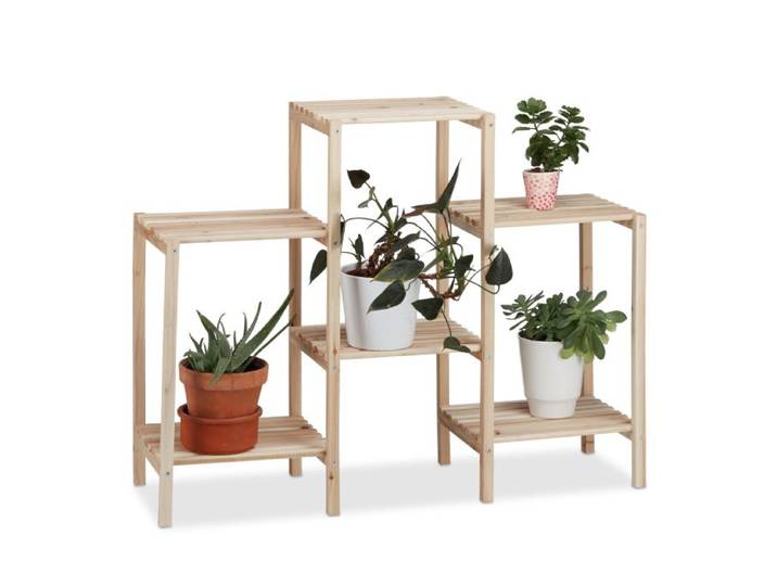 Relaxdays Pflanzenregal Holz
