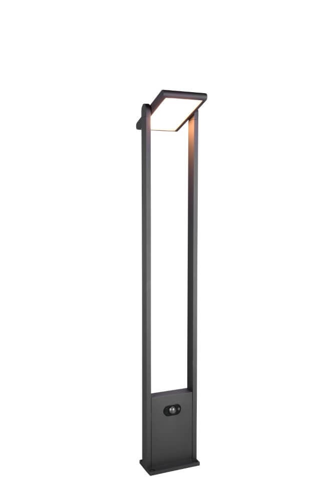 Trio Leuchten Malawi Hybride Staande Buitenlamp met Sensor, Antraciet, Hoogte: 100 cm