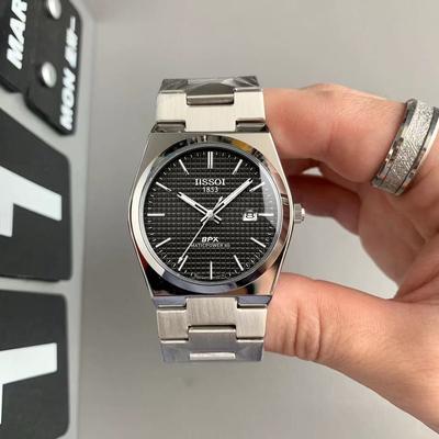 ModernMart Luxury Mens Quartz Watch Stainless Steel Business Wristwatch With Date Display black