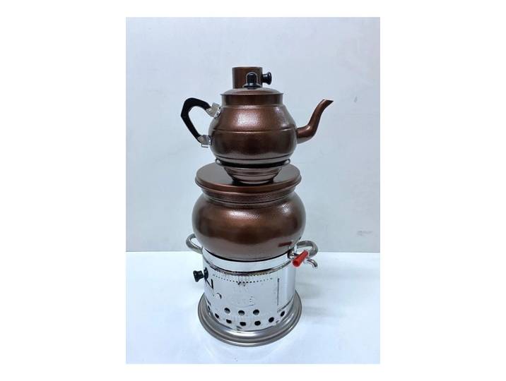 Samovar-Bouilloire astronomique chromée en acier inoxydable, théière en aluminium, Eva à bois, cuisinière de camping, brassage de thé turc de luxe
