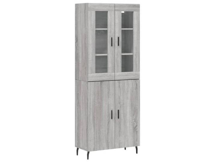 NEW Buffet haut Sonoma gris 69 5x34x180 cm Bois d'ingénierie Cabinet & bahut rangement_34058