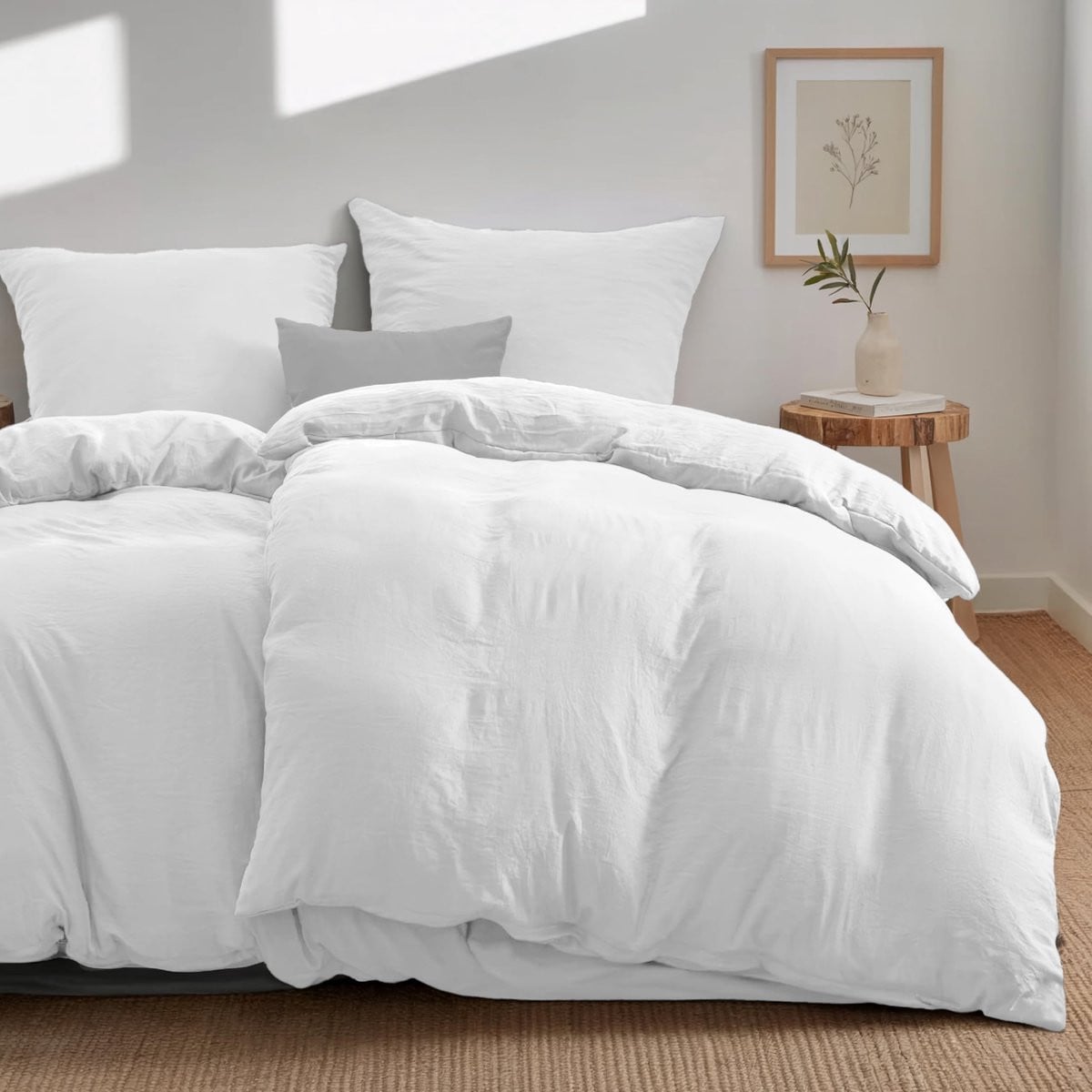 Omgoods 4-delige Katoenen Percale Bedlinnen Set 135x200 cm