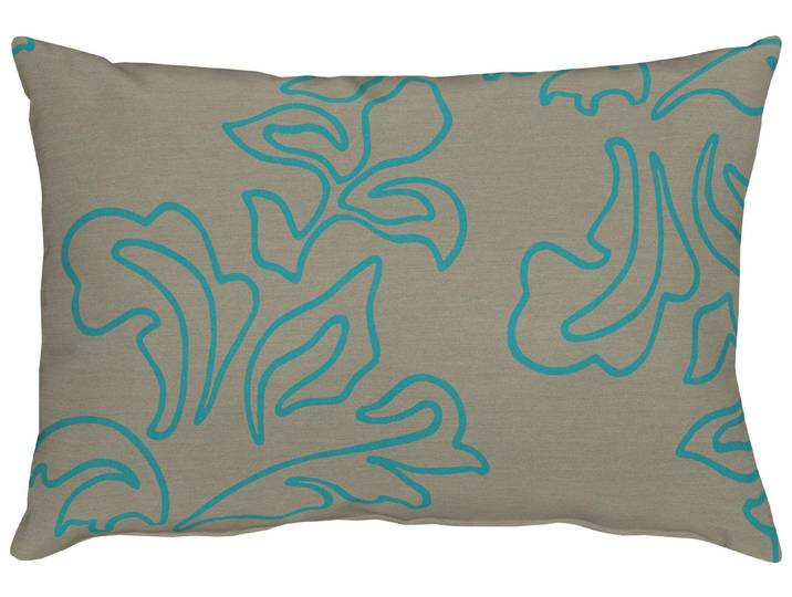 Dekokissen APELT Monsun Gr. 1, blau (türkis, ornamente), B:40cm L:60cm, Kunstfaser, Polyester, Dekokissen_Sitzkissen_Kissenhüllen, Dekokissen, Kissenhülle mit Füllung, 1 Stück