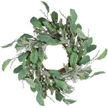 Northlight "25"" Artificial Mixed Foliage and Berries Christmas Wreath Unlit"
