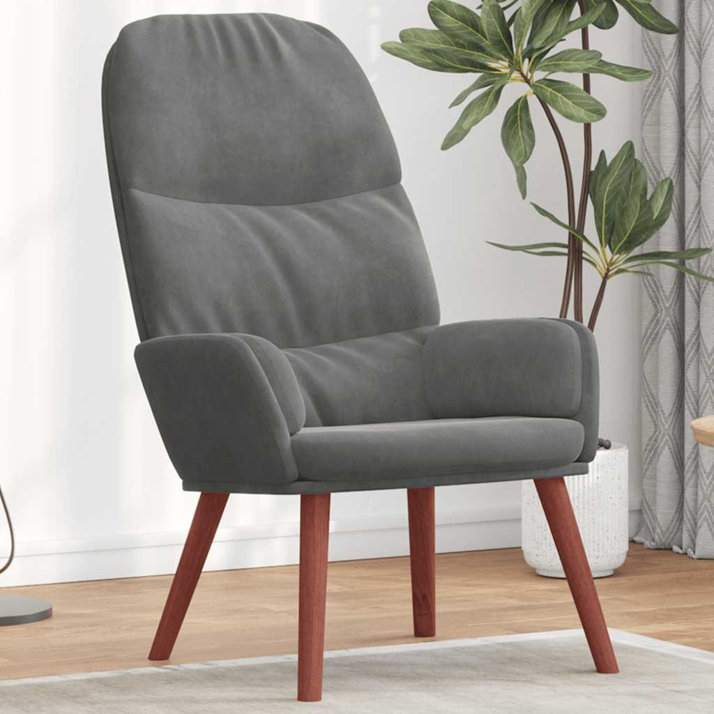 vidaXL Fauteuil relaxant velours gris foncé