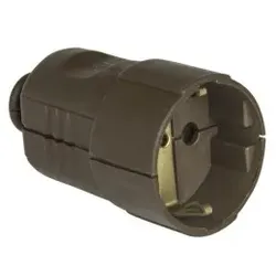 PCE 05164 Schutzkontaktkupplung PP nat Tülle zentral IP20 braun