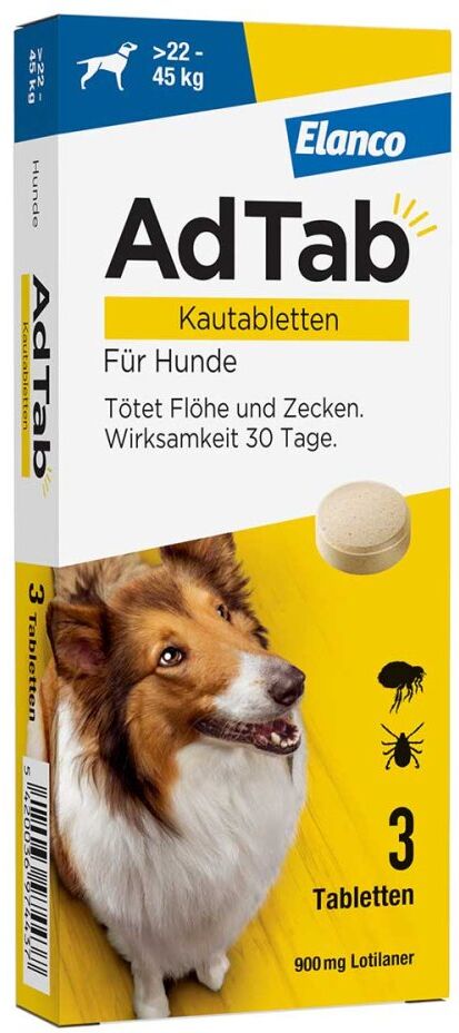 AdTab Hund 22 - 45 kg Kautablette gegen Zecken und Flöhe
