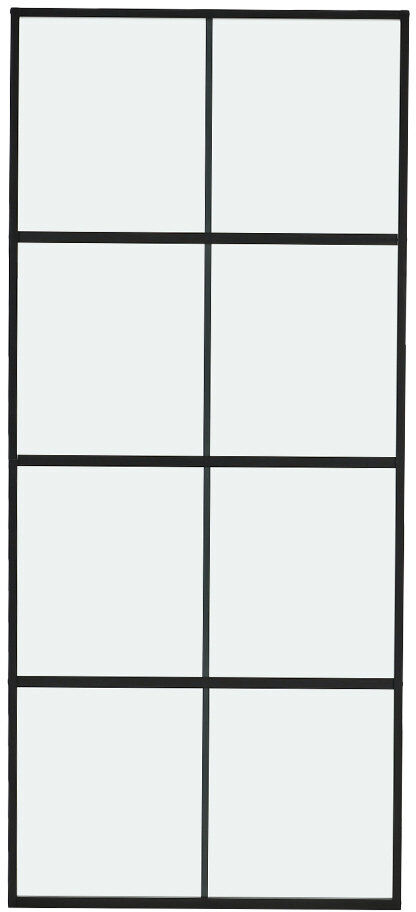 Brayden Studio Franca Glass Barn Doors Black 183cm W X 205cm H