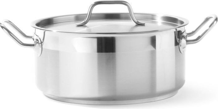 HENDI Profi Line Braadpan met deksel van roestvrij staal, 4,8 liter, 240 x 105 mm