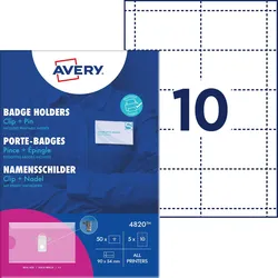 AVERY Zweckform Namensetiketten transparent/weiß 90 mm x 54 mm