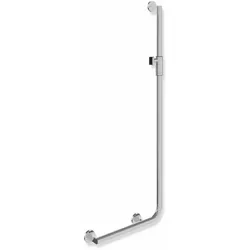 HEWI System 900 Winkelgriff mit Brausehalter, Edelstahl, verchromt