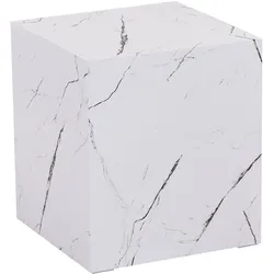 En.Casa, Couchtisch + Beistelltisch, Beistelltisch Ellelu 45x40x40 cm Marmoroptik, weiss (40 x 40 x 45 cm)
