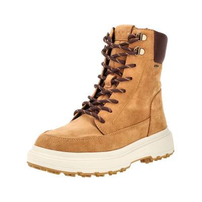 Schnürstiefelette GEOX "Geox Stiefelette Veloursleder", Damen, Gr. 38, Textil, whisky, Veloursleder, Schuhe Schnürstiefelette